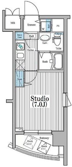 ガラ・ステーション岩本町Ｎｏｒｔｈ 角部屋の１Kタイプ！